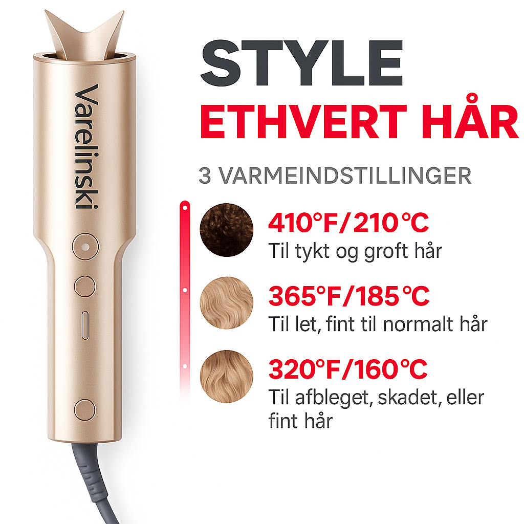 Varelinski CurlPro™ Plus – Nemme krøller i salonkvalitet på få sekunder